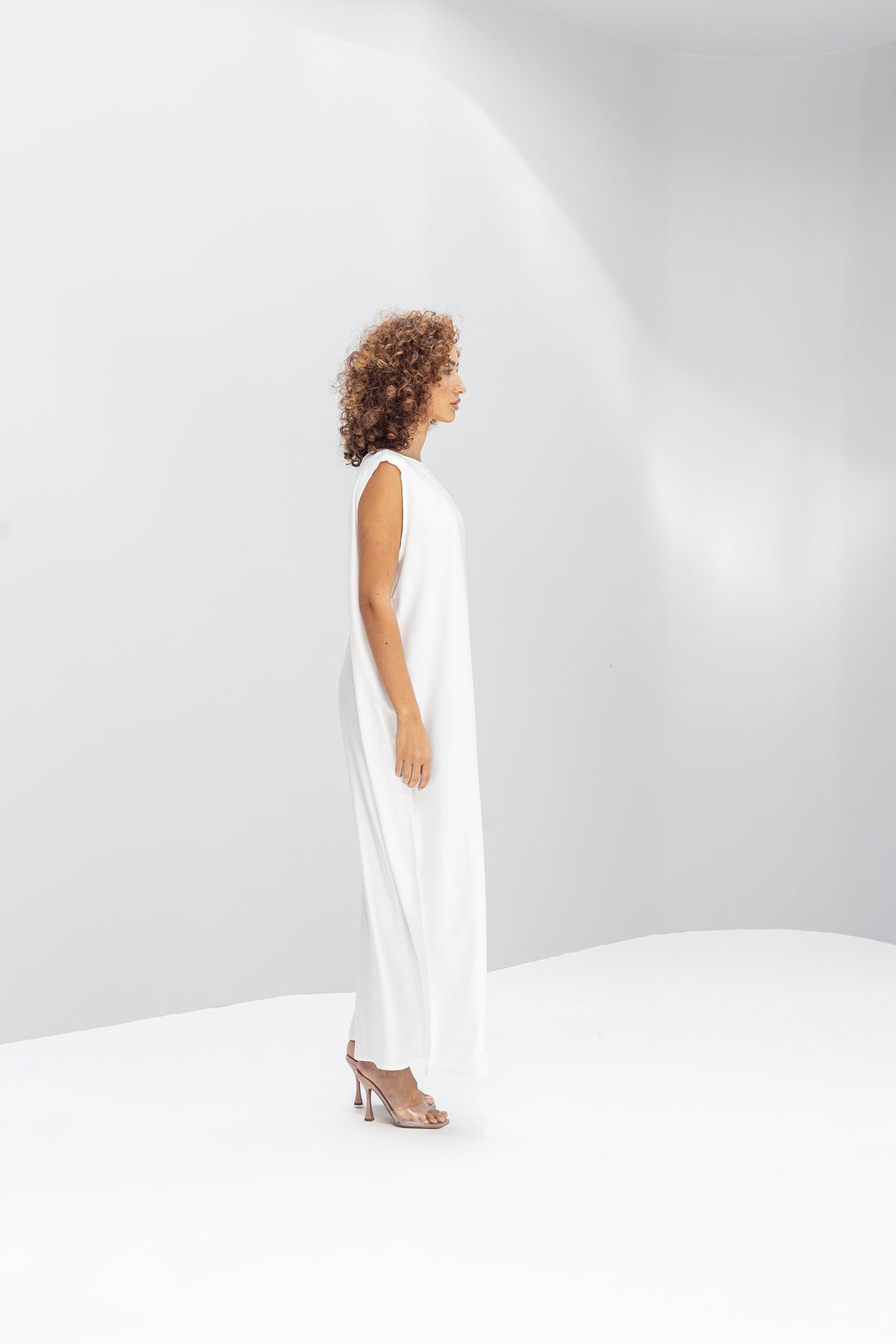 satin slip dress abaya Short-Sleeved Satin Abaya Slip Dress
