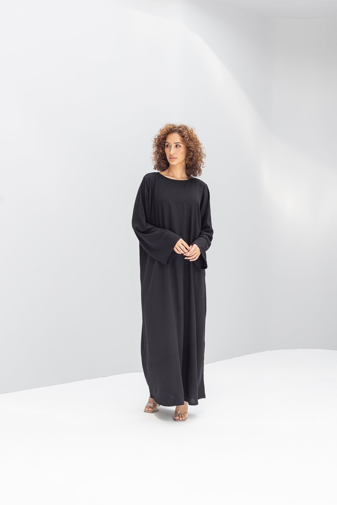 Black Abaya Slip Dress - Long Sleeve Malikaat Black Abaya Slip Dress - Long Sleeve Malikaat