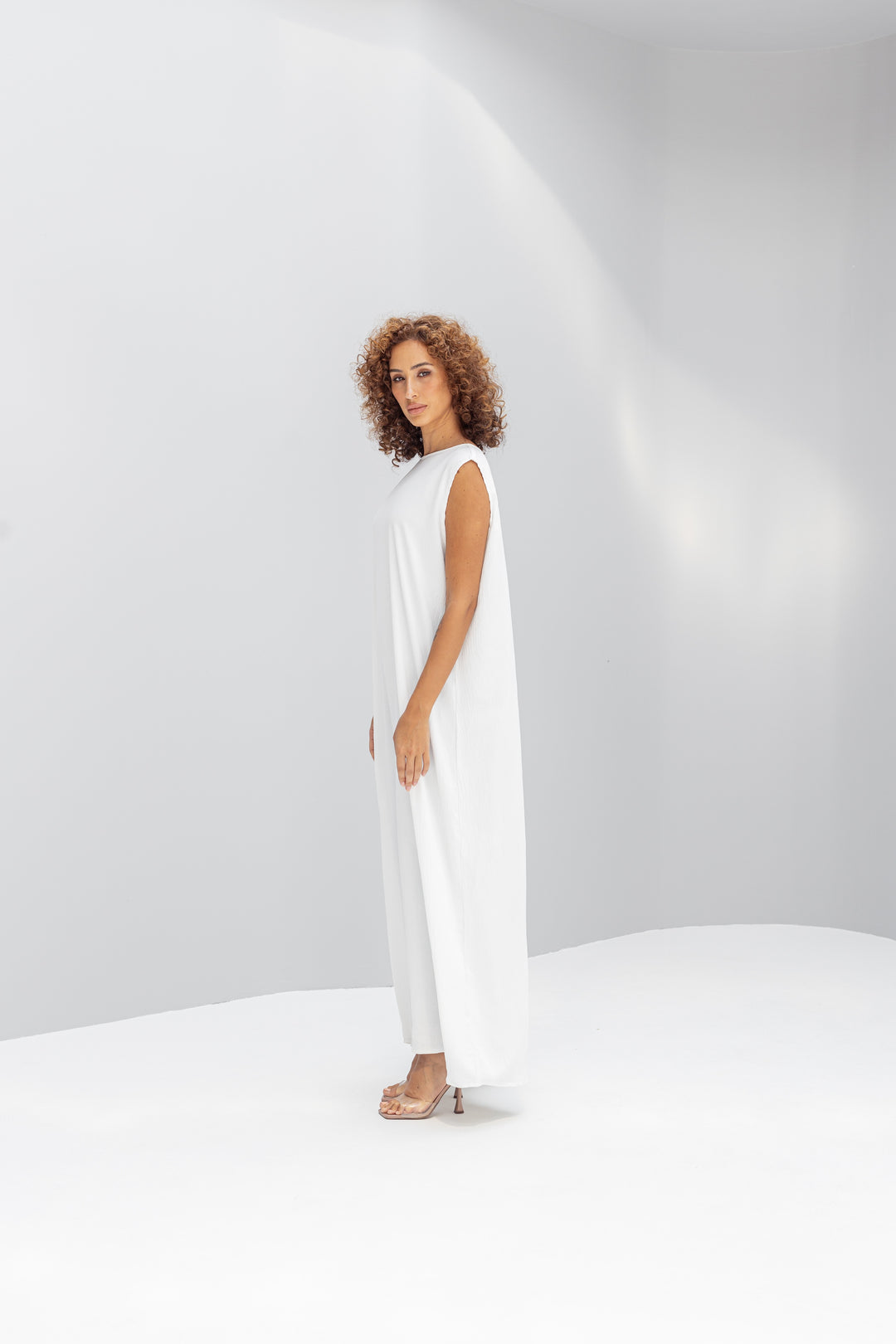 White Abaya Slip Dress - Sleeveless