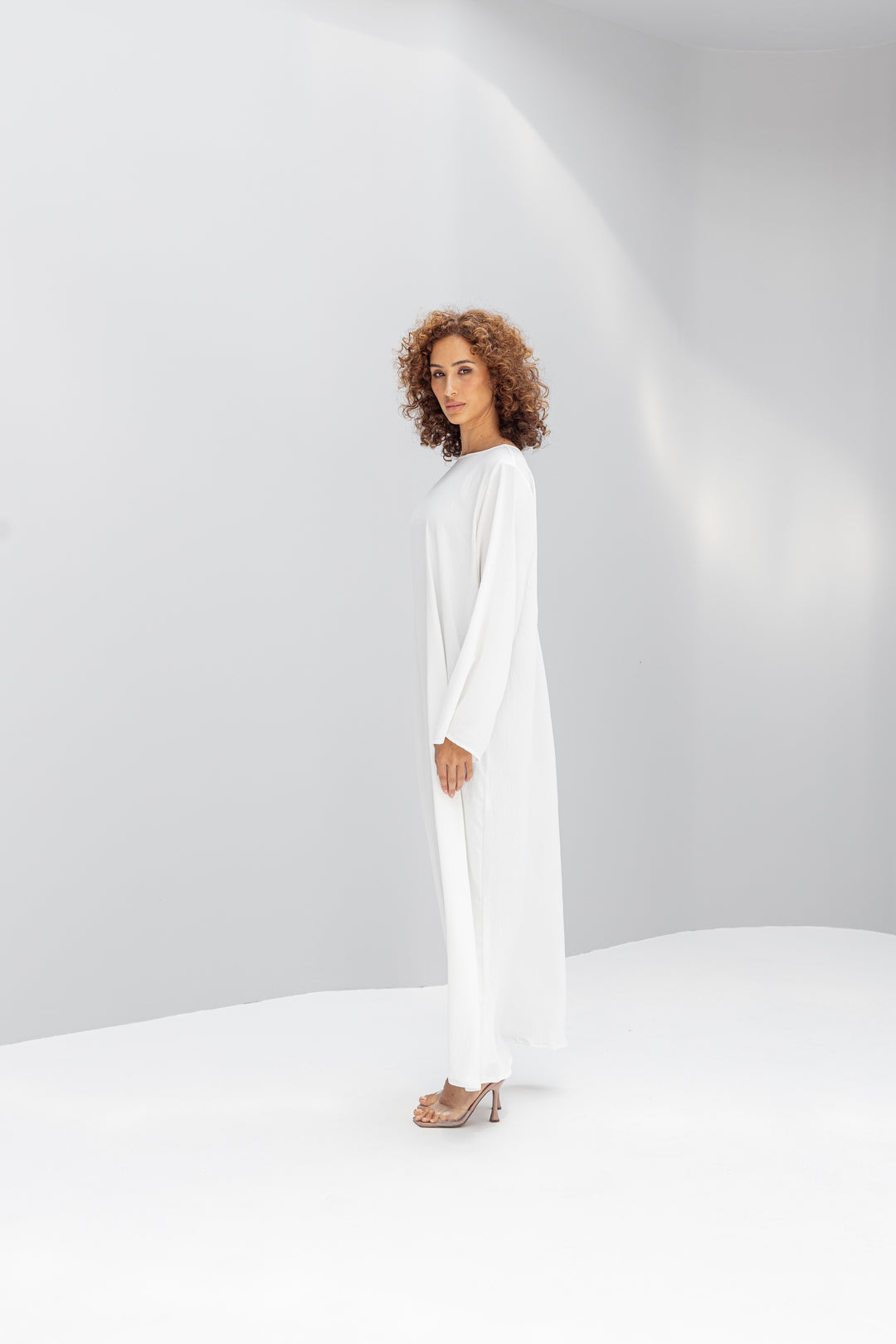 White Abaya Slip Dress - Long Sleeve Malikaat White Abaya Slip Dress - Long Sleeve Malikaat
