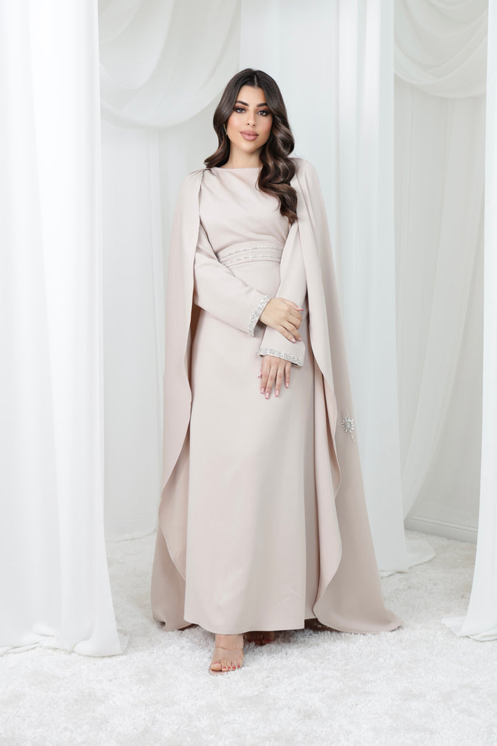 Serena Luxury Cape Dress