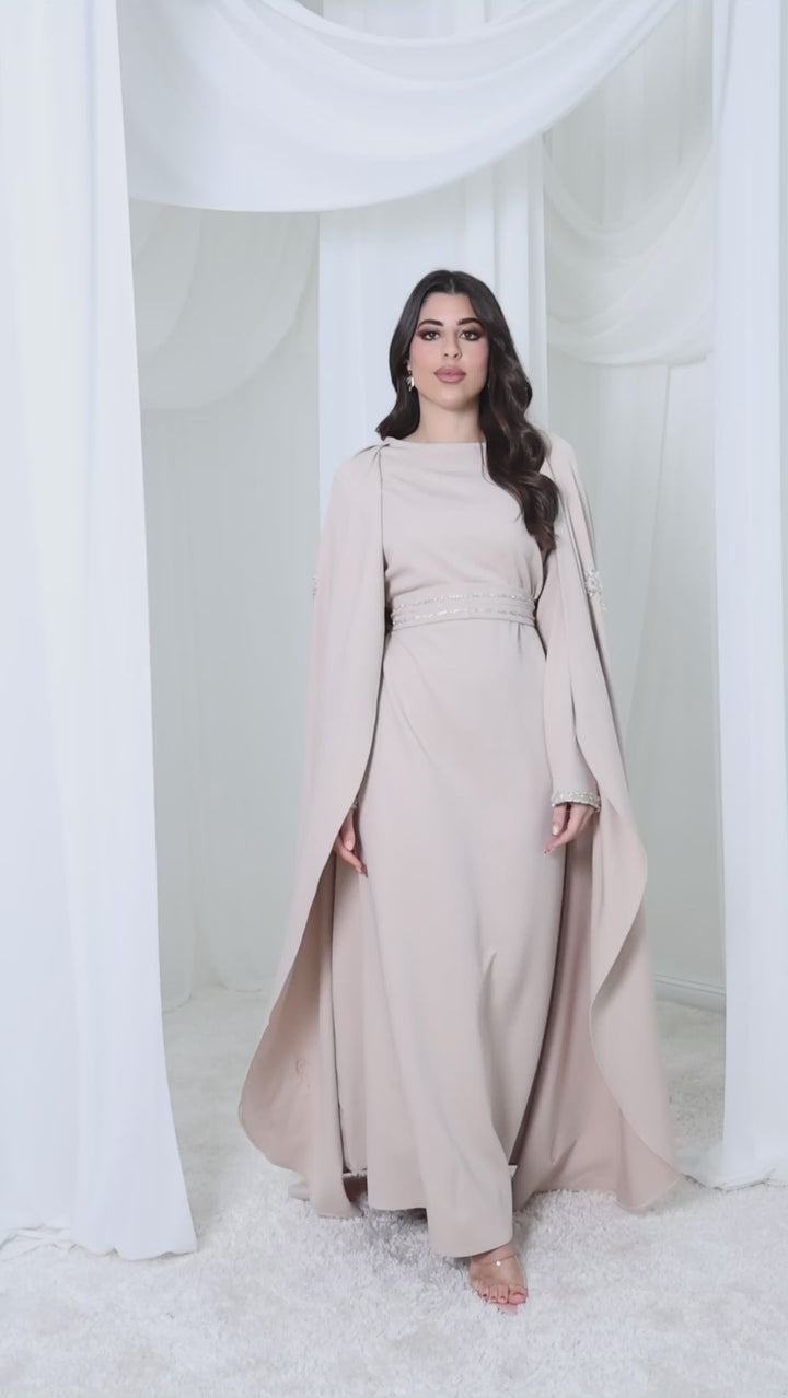 Serena Luxury Cape Dress