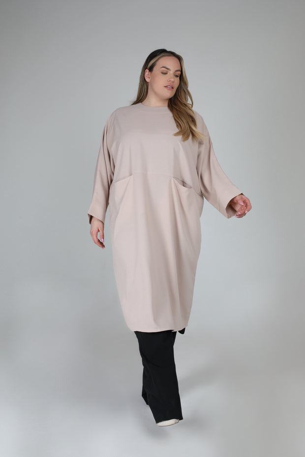 Nude Tunic Dress - Plus Size