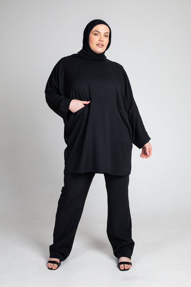 Black Tunic Top - Plus Size