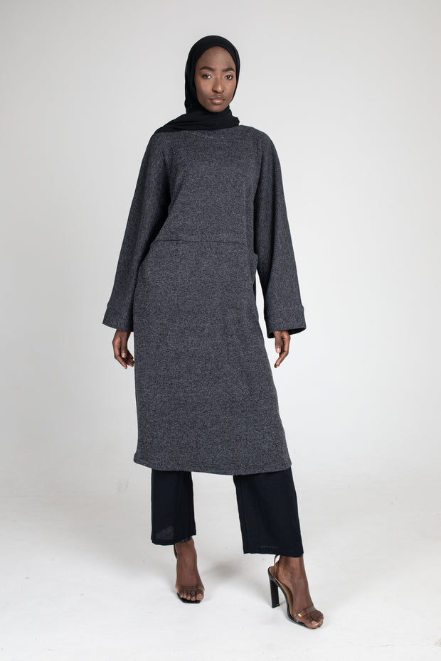 Charcoal Jumper Tunic Dress
