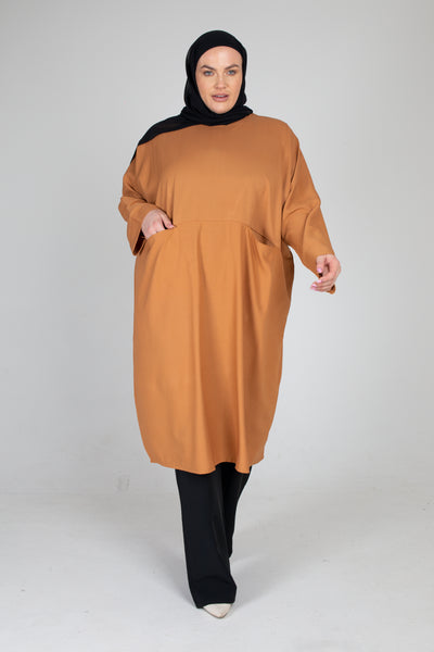 Tan Tunic Dress - Plus Size