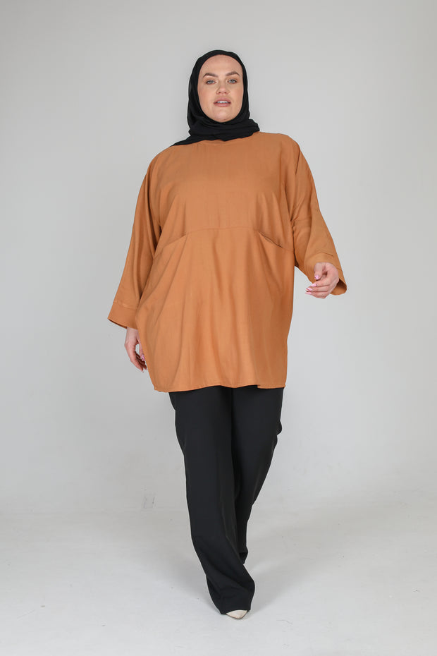 Tan Tunic Top - Plus Size