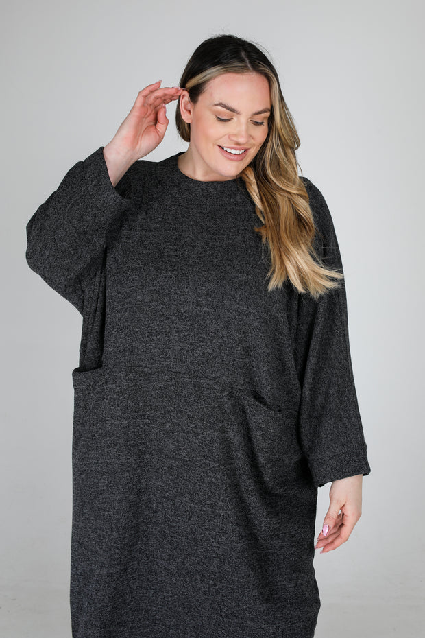 Charcoal Jumper Tunic Dress - Plus Size