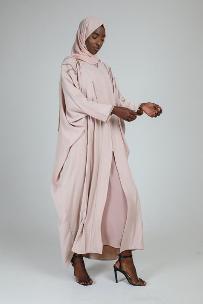 Nude Layali Sparkle Abaya | 2 piece